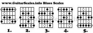 Blues Scale Guitar With Blues Notes Marked