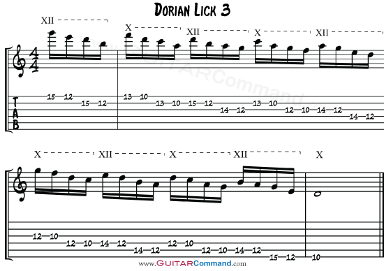 Dorian Mode Pentatonic Licks 3