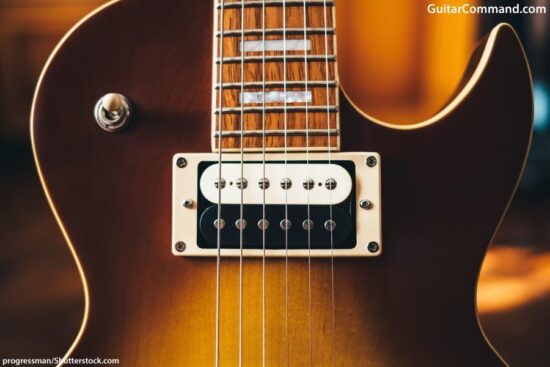 Humbucker pickups on Les Paul style guitar
