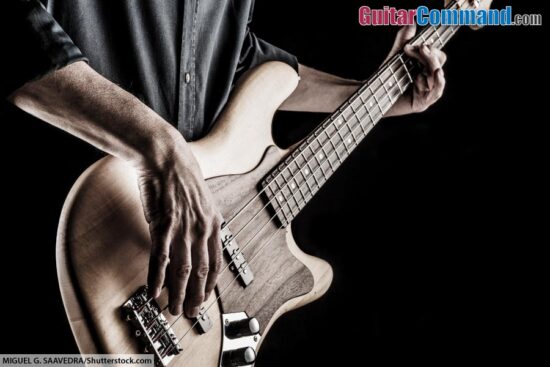 Man playing bass guitar