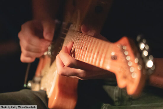 Telecaster guitar being played