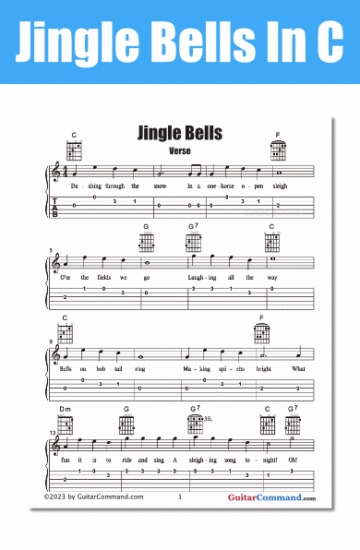 Jingle Bells Guitar Music C