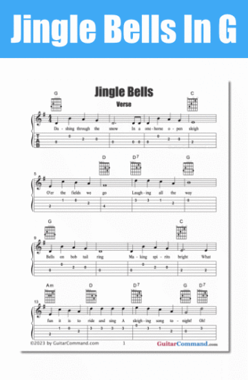 Jingle Bells Guitar Music G